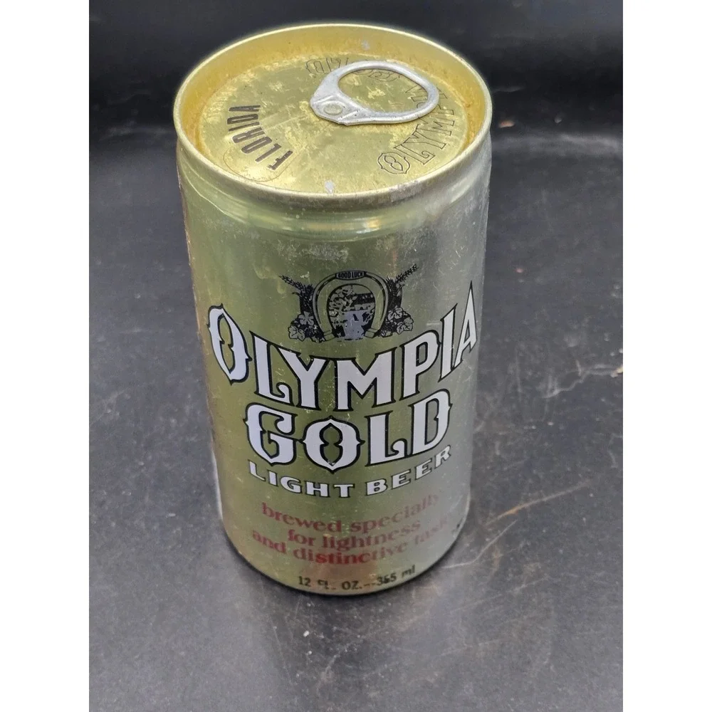 Vintage 1960's-1970's Olympia Gold Light Beer Can‎ Empty Vintage Collectible